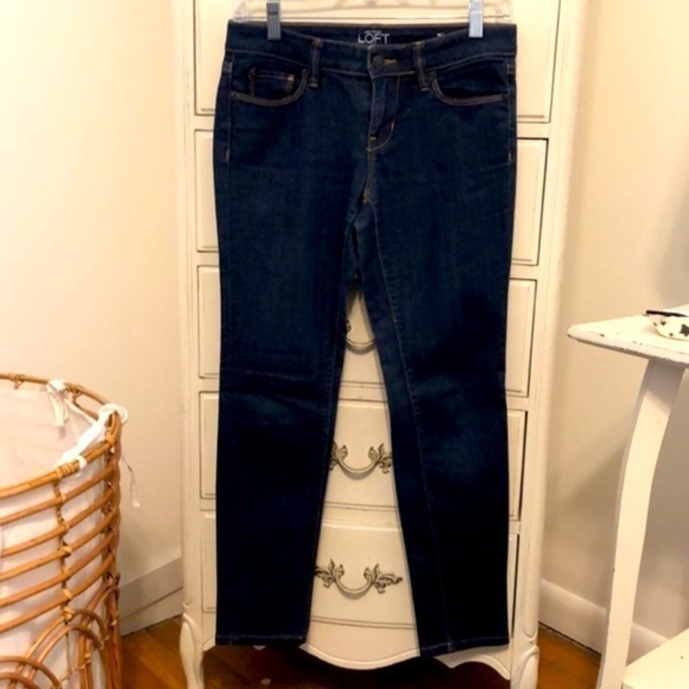 Ann Taylor LOFT Dark Wash Modern Skinny Stretch Jeans size 2P - Picture 2 of 8